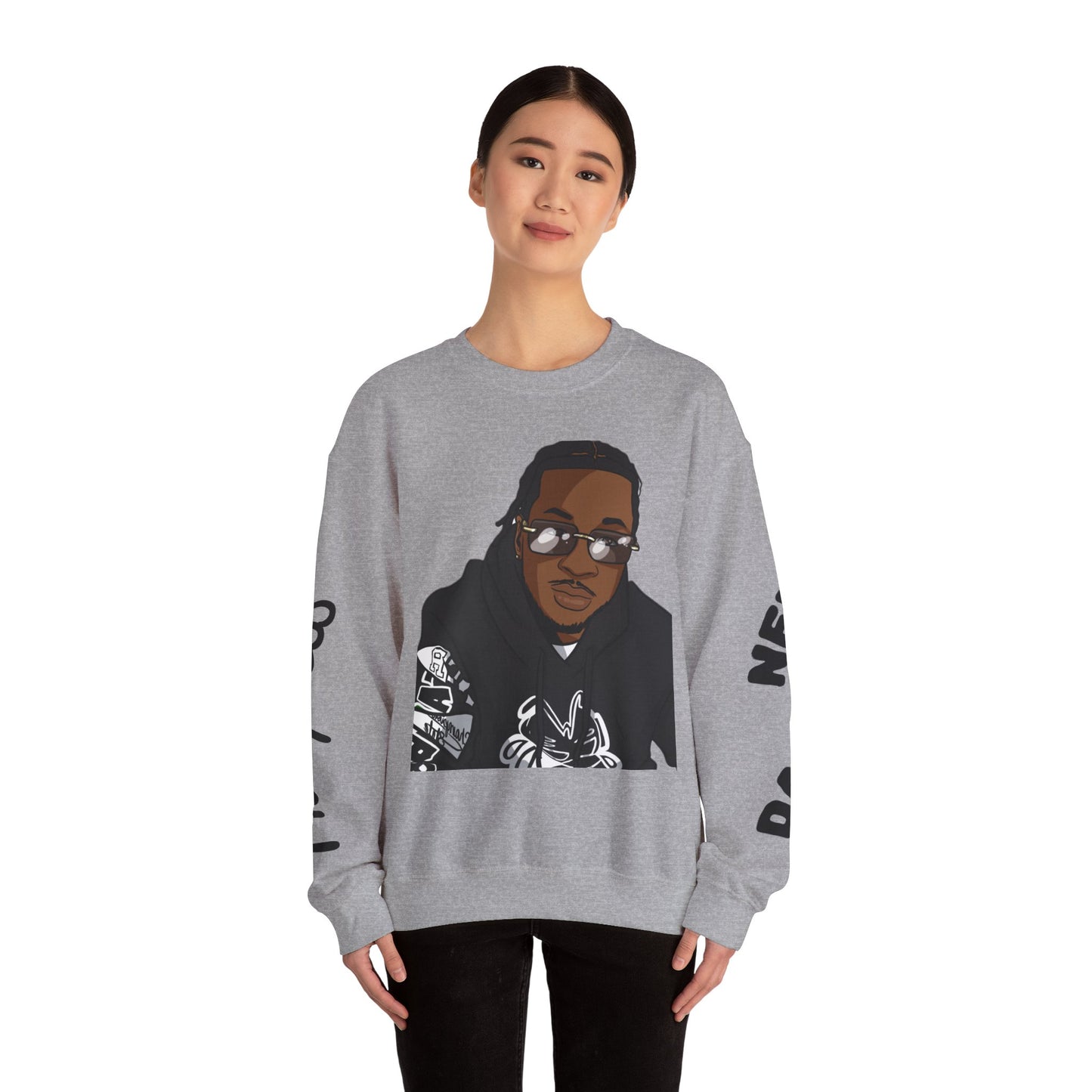 Trendy Graphic Crewneck Sweatshirt, Unisex Streetwear, Casual Everyday Pullover, Music Inspired Fashion, Gift for Him/Her